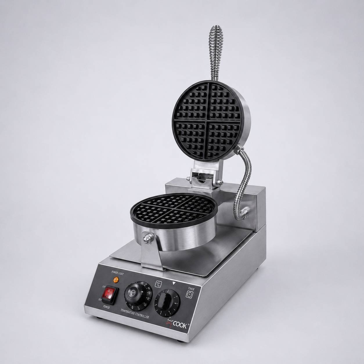 Heavy-Duty Stainless Steel Rotating Belgian Waffle Machine